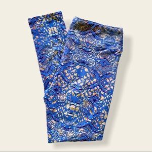 Blue Boho Yoga Leggings Tall & Curvy (12-18)